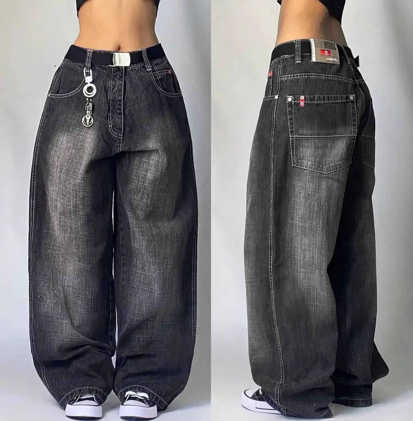 Baggy light wash denim